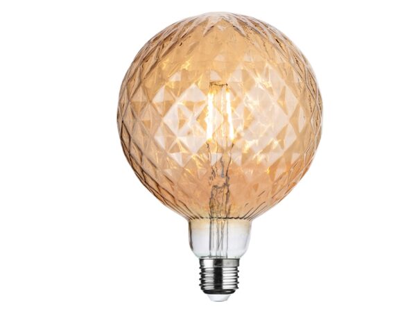 Circular-shaped LED bulb emitting warm white light